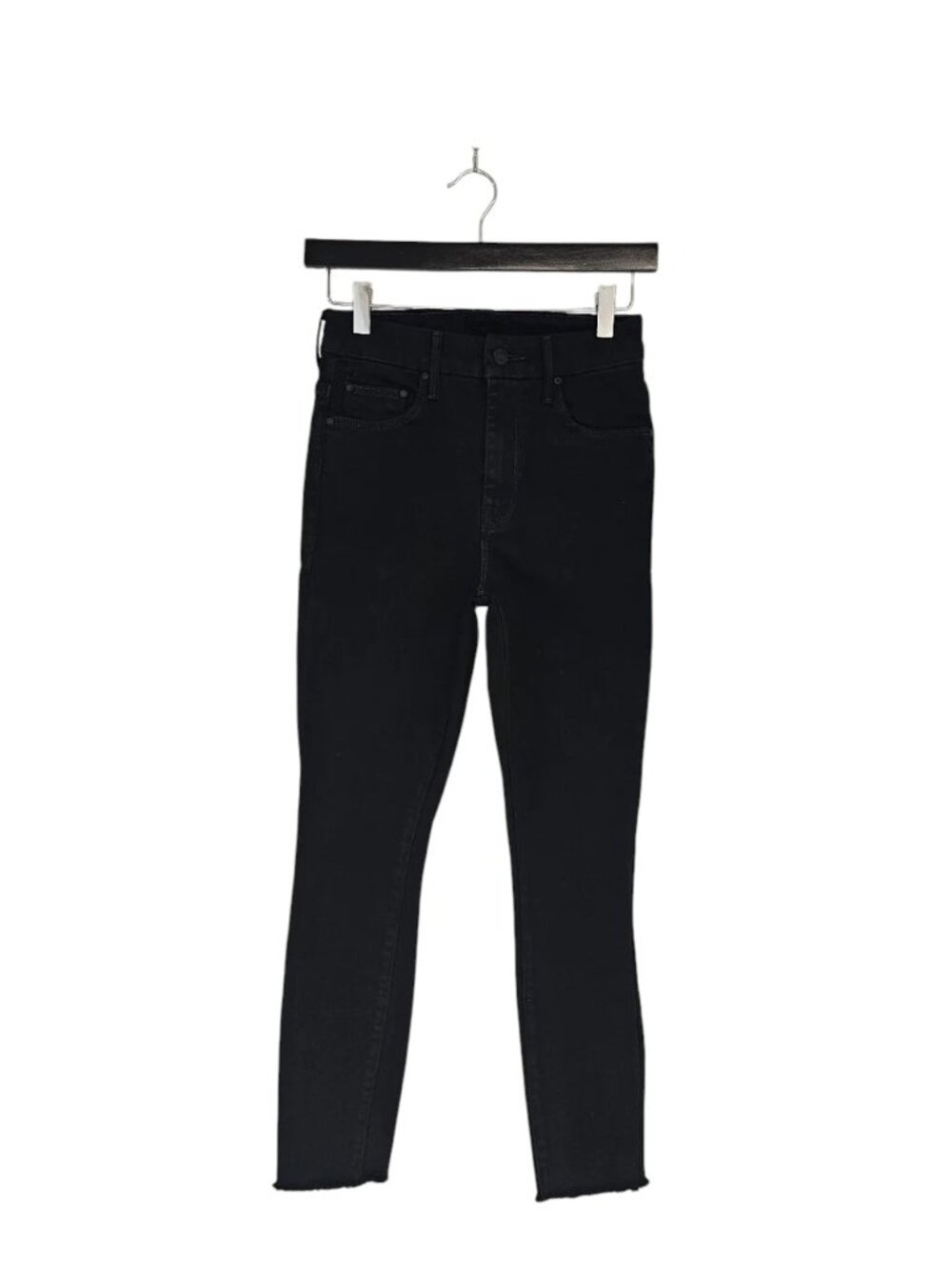 MOTHER‎ High Waisted Looker Skimp Ankle Skinny Black Jeans 26 Preowned
